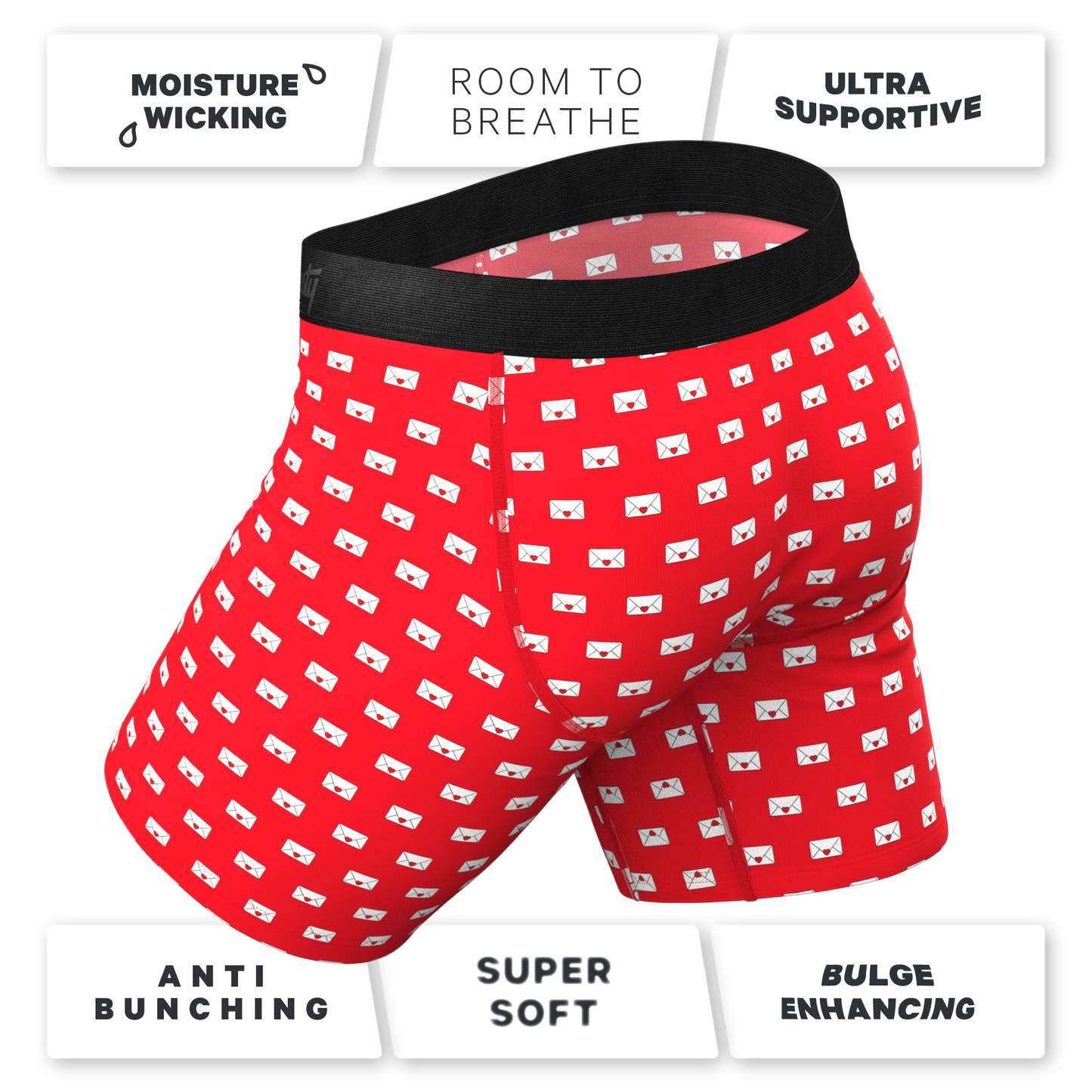 The Secret Admirer | Valentines Letters Long Leg Ball Hammock® Pouch Underwear With Fly