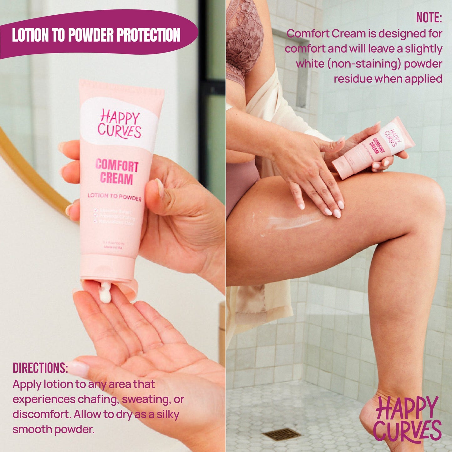 Happy Curves Comfort Cream | Sweat Defense And Odor Control Lotion