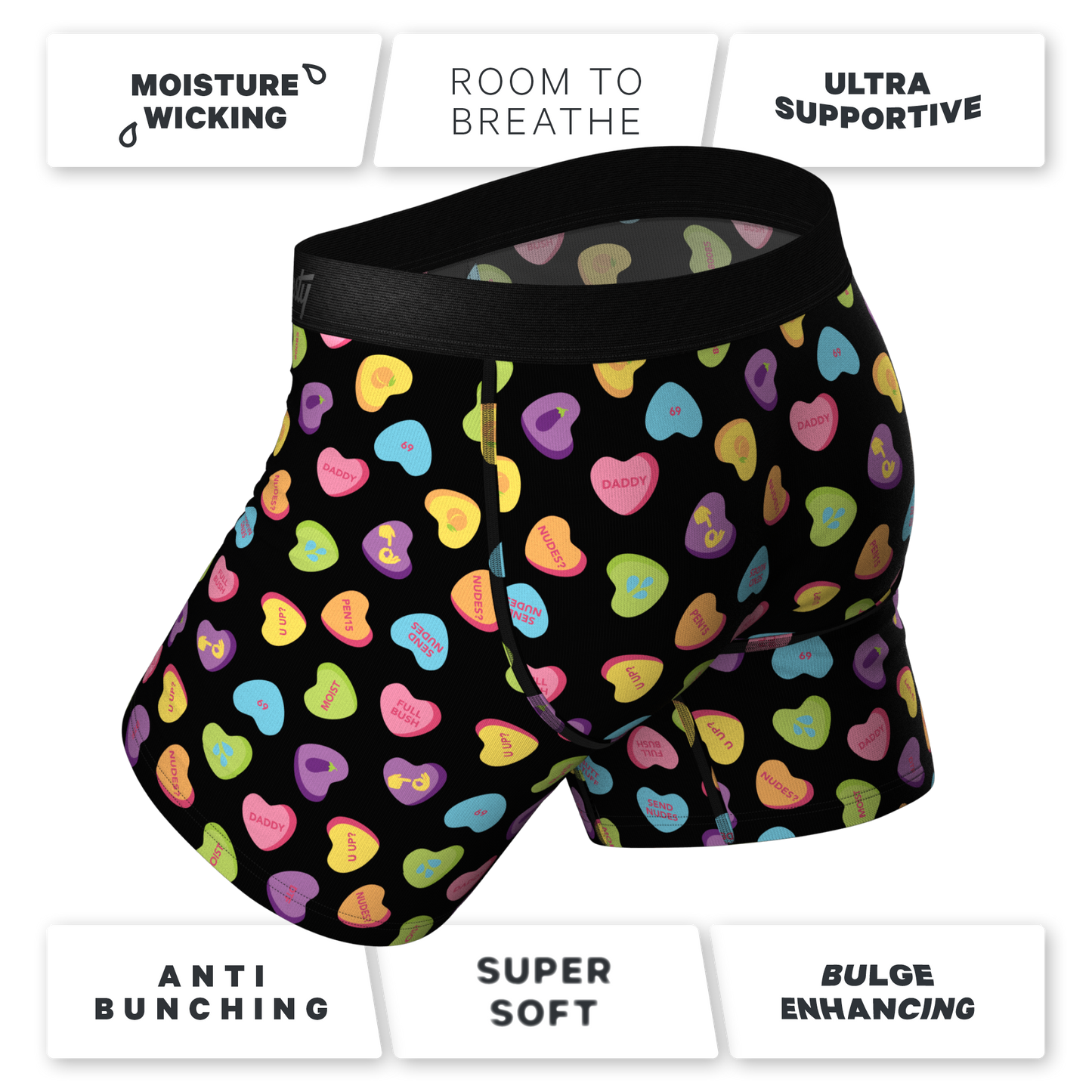 The Smooth Talker | Candy Hearts Ball Hammock® Pouch Underwear