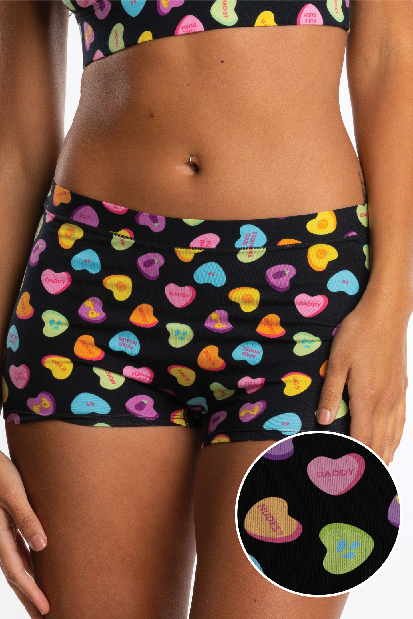 The Smooth Talker | Candy Hearts Modal Boyshort Underwear