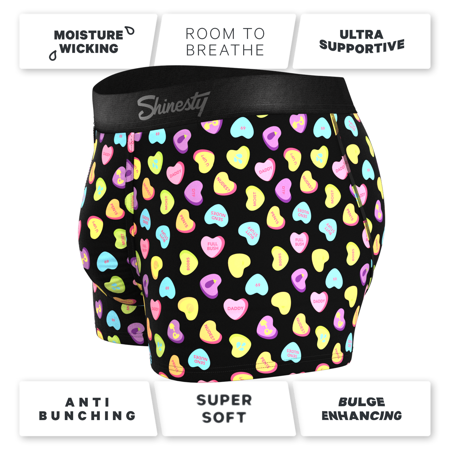 The Smooth Talker | Candy Hearts Ball Hammock® Pouch Trunks Underwear