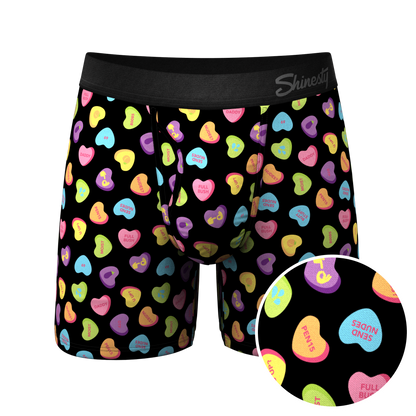 The Smooth Talker | Candy Hearts Ball Hammock® Pouch Underwear With Fly