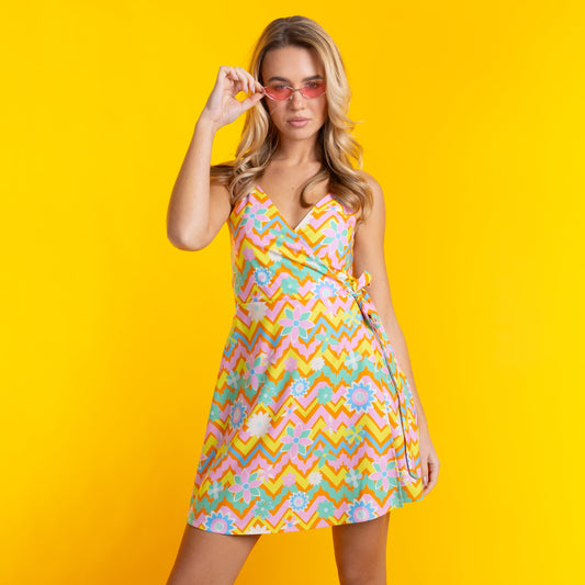 The Solar Flower | Trippy Floral Strappy Dress