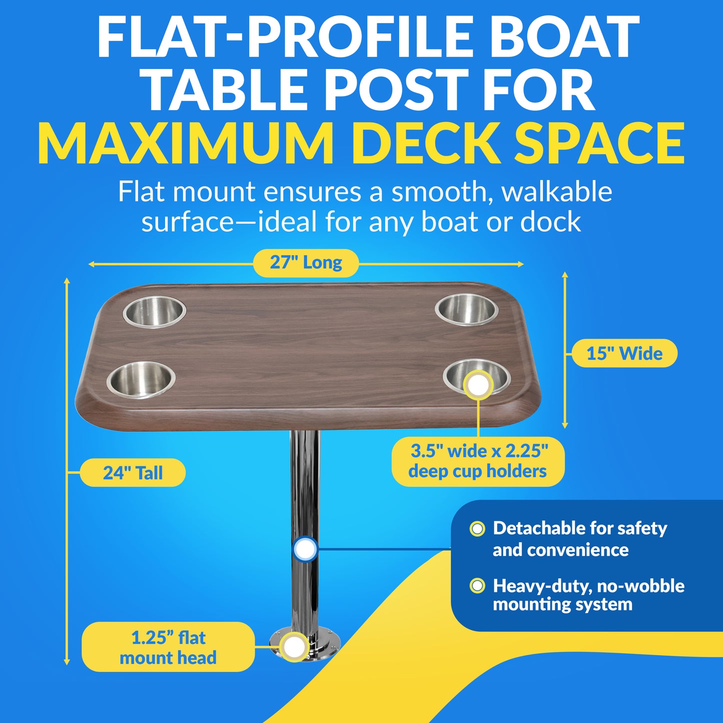 Boat Table Set - 6" Floor Plate System (6 colors)