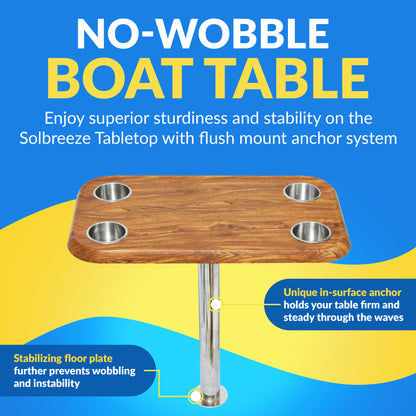 Boat Table Top Only - Mount Your Current Table Bracket to New Top - Waterproof (6 colors):