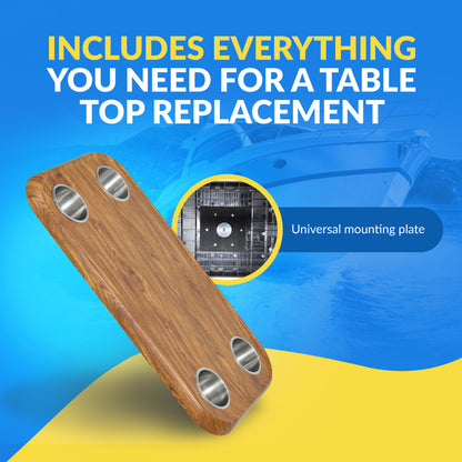 Boat Table Top Only - Mount Your Current Table Bracket to New Top - Waterproof (6 colors):