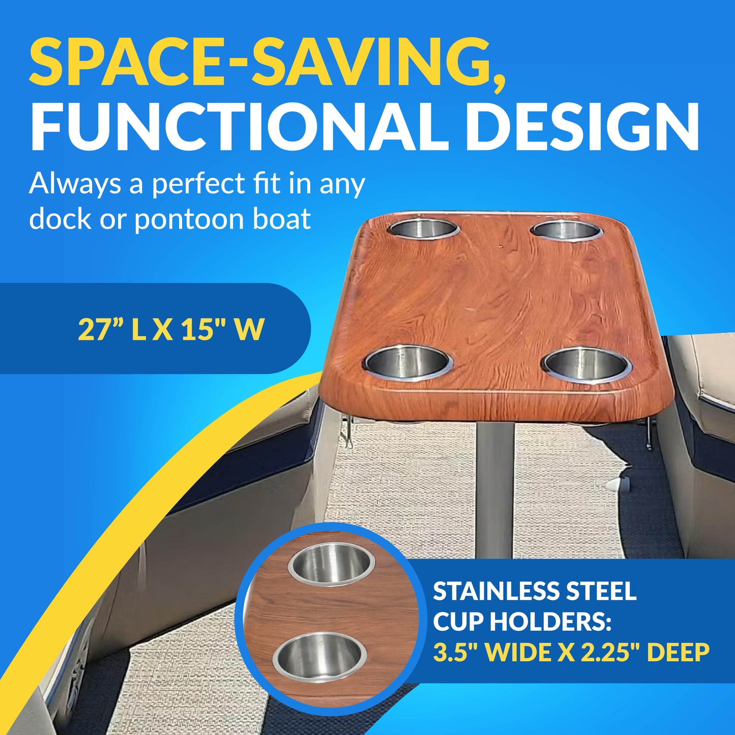 Boat Table Set - 6" Floor Plate System (6 colors)