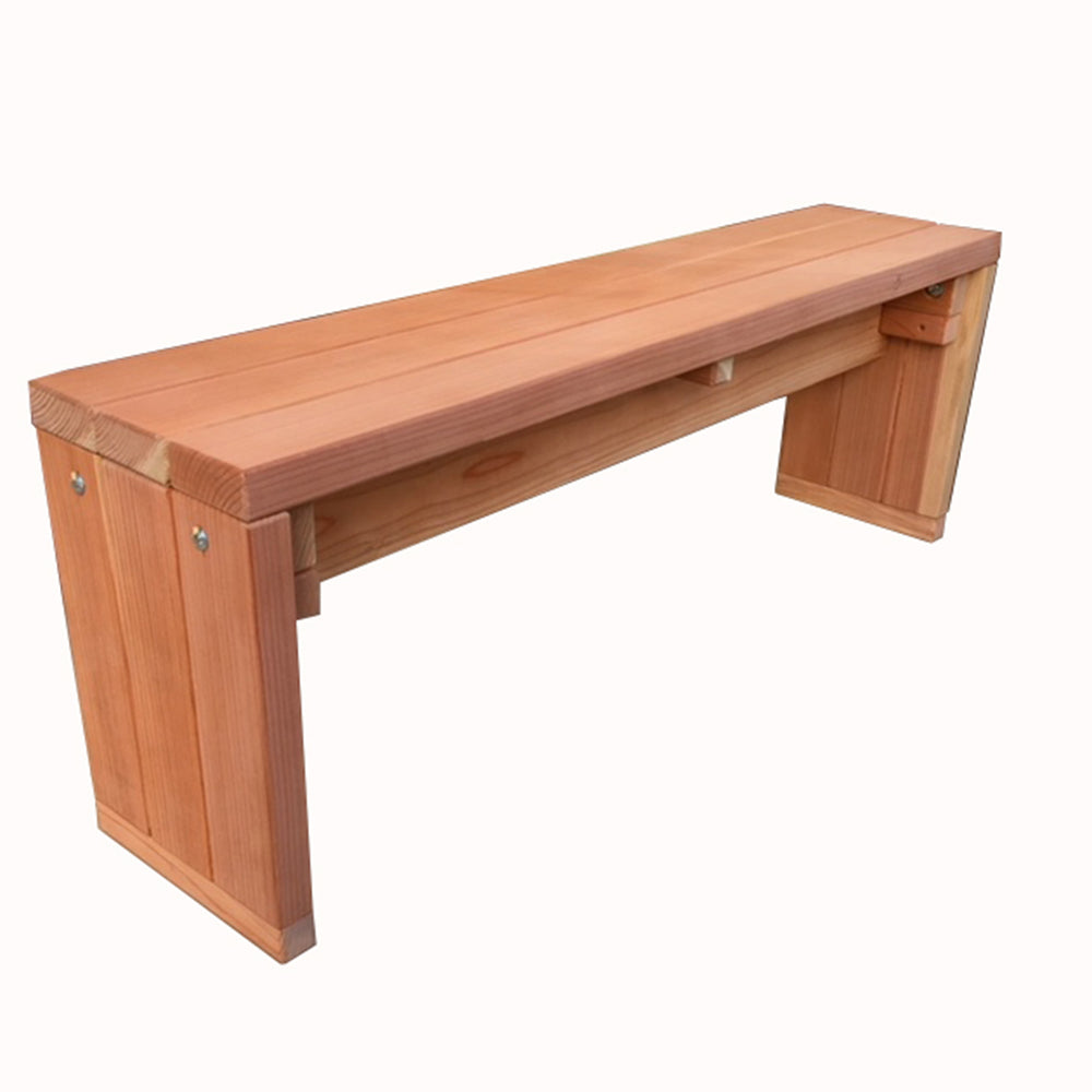 Solid Redwood Bench