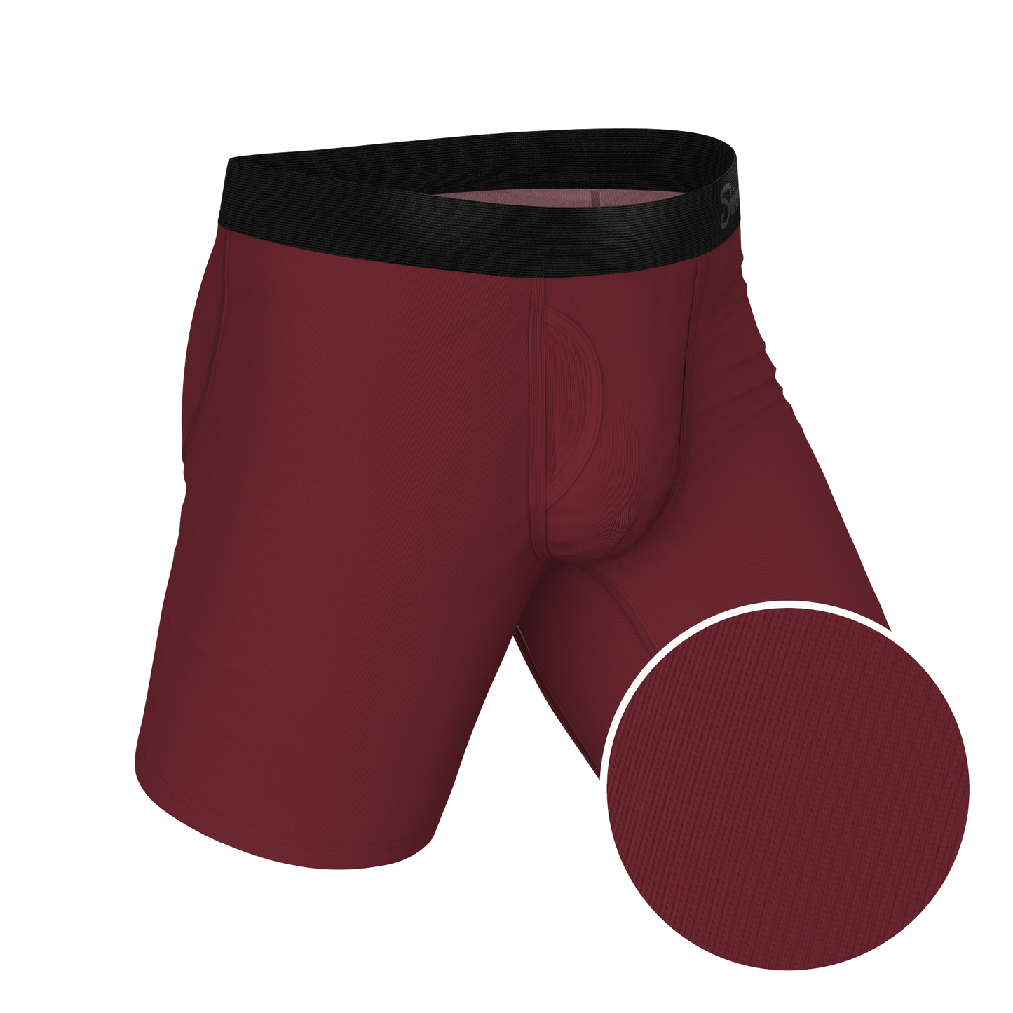 The Sommelier | Burgundy Long Leg Ball Hammock® Pouch Underwear With Fly