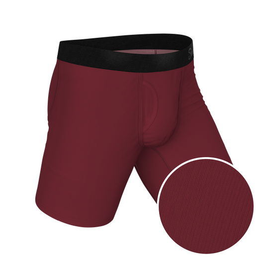 The Sommelier | Burgundy Long Leg Ball Hammock® Pouch Underwear With Fly