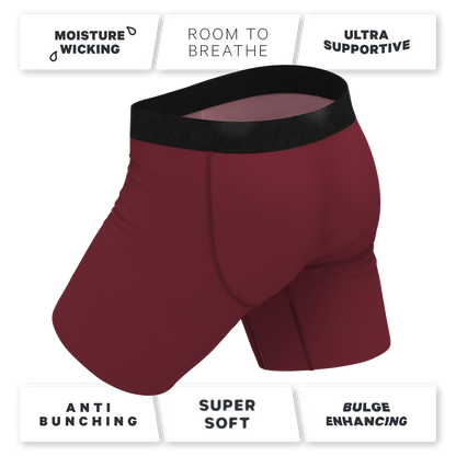 The Sommelier | Burgundy Long Leg Ball Hammock® Pouch Underwear With Fly