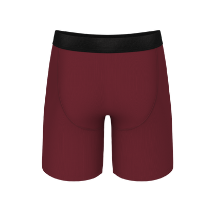 The Sommelier | Burgundy Long Leg Ball Hammock® Pouch Underwear With Fly