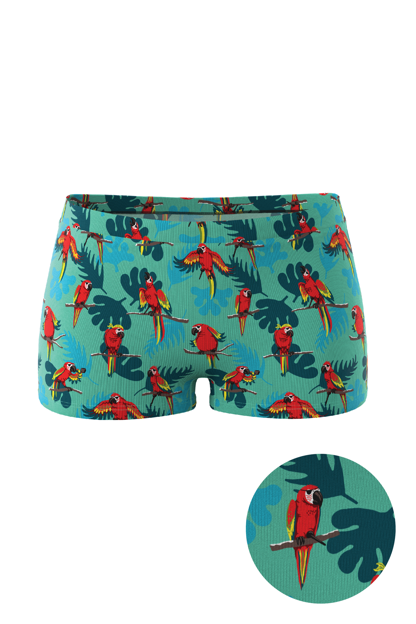 The Squawk Tease | Tropical Parrot Modal Boyshort Underwear