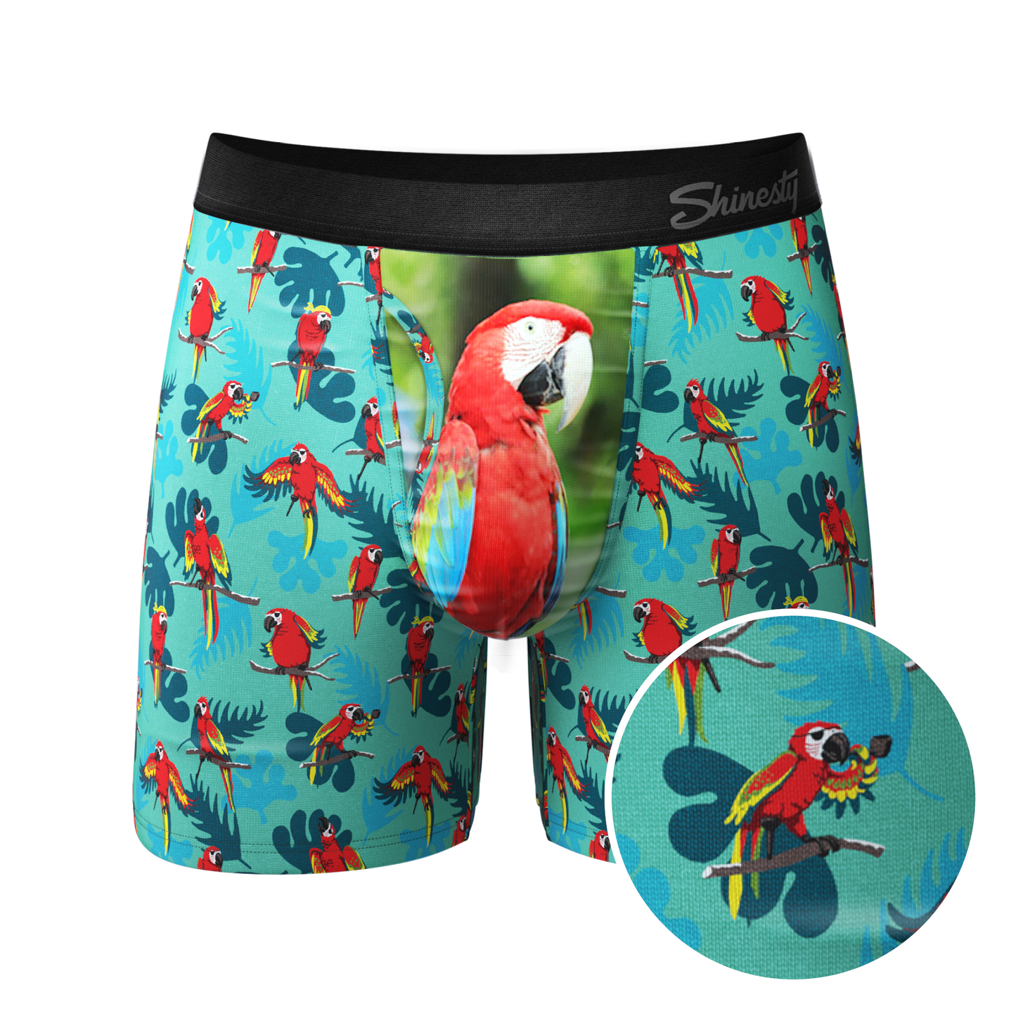 The Squawk Tease | Tropical Parrot Ball Hammock® Pouch Underwear With Fly