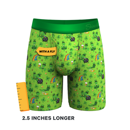 The 3 Leafs To The Wind | St Patricks Day Clovers Long Leg Ball Hammock® Pouch Underwear With Fly