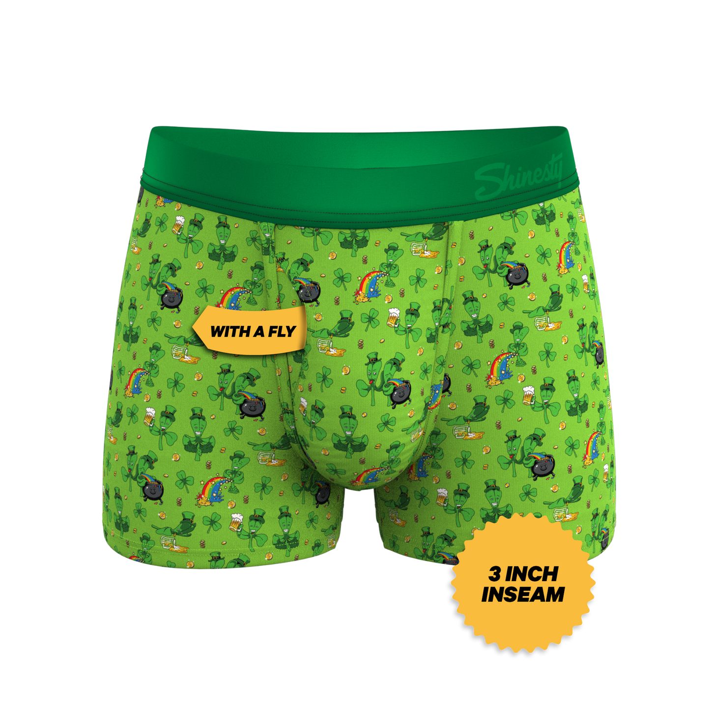 The 3 Leafs To The Wind | St Patricks Day Clovers Ball Hammock® Pouch Trunks Underwear