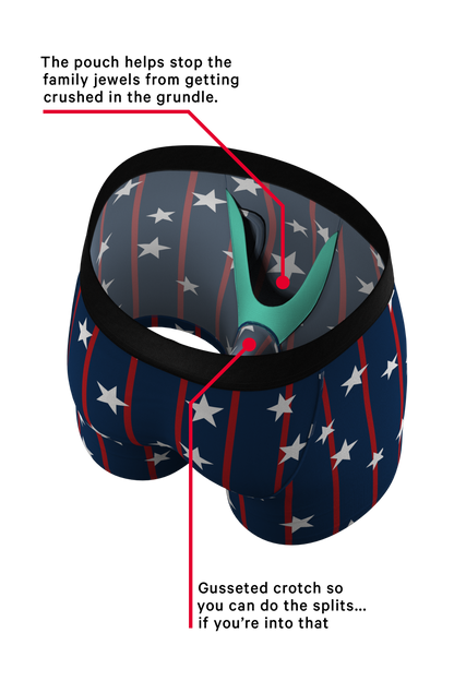 The Stars & Stripes | USA Pinstripe Ball Hammock® Pouch Underwear With Fly