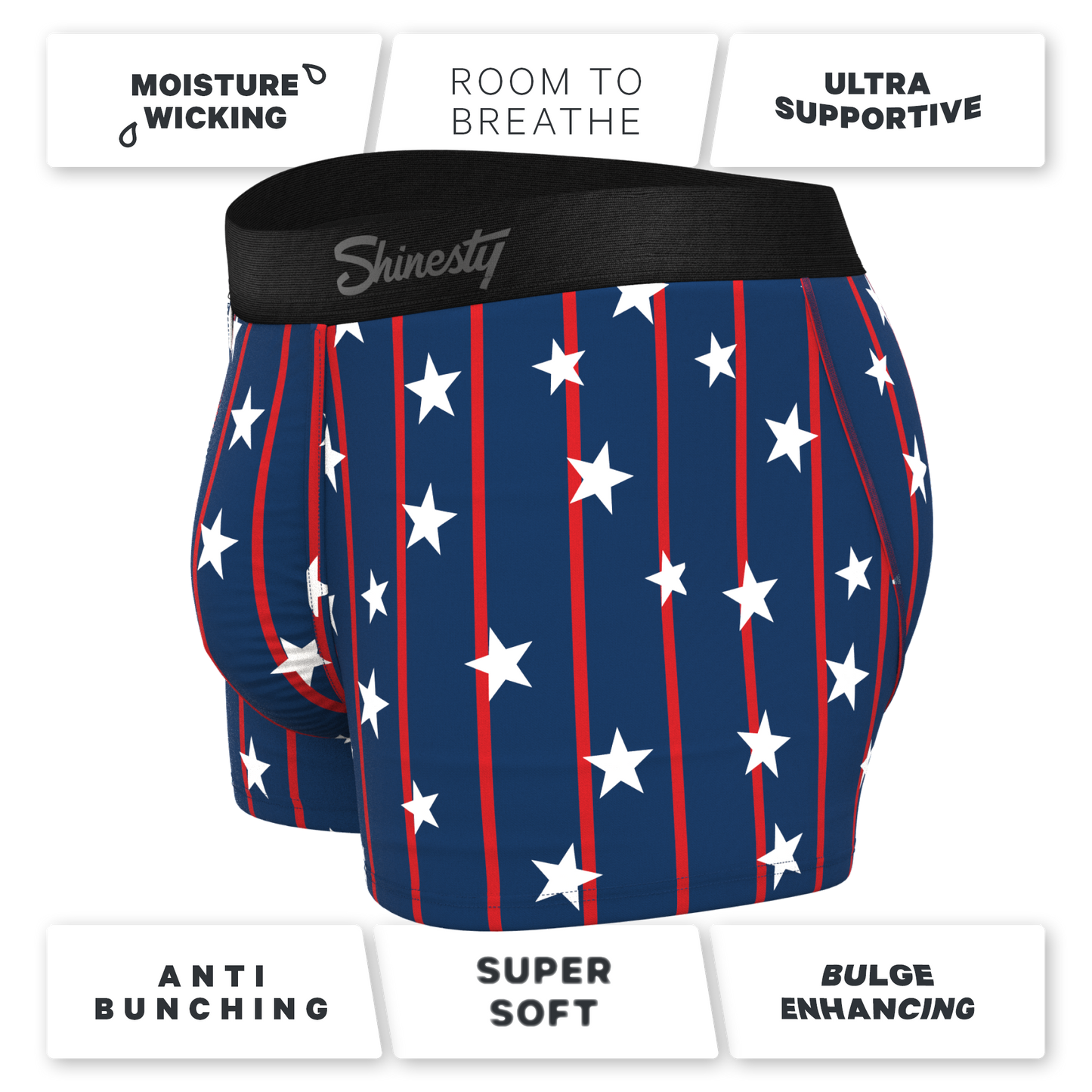 The Stars & Stripes | USA Pinstripe Ball Hammock® Pouch Trunks Underwear