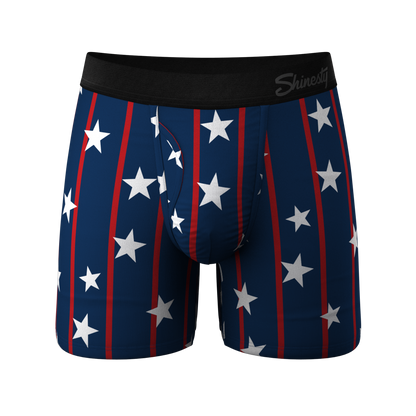 The Stars & Stripes | USA Pinstripe Ball Hammock® Pouch Underwear With Fly