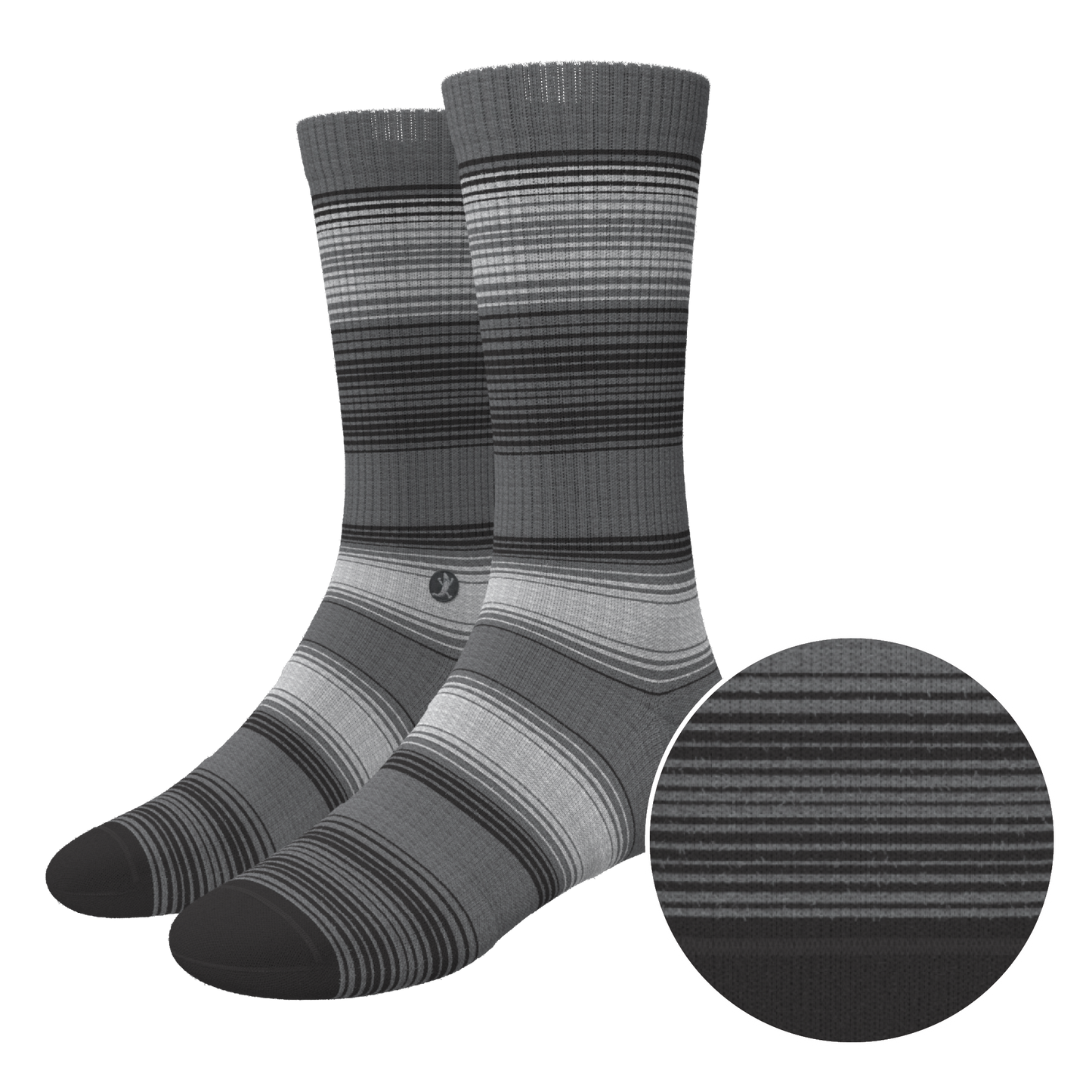 The Static Channel | Stripe Heel Hammock™ Crew Socks