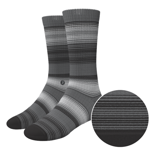 The Static Channel | Stripe Heel Hammock™ Crew Socks