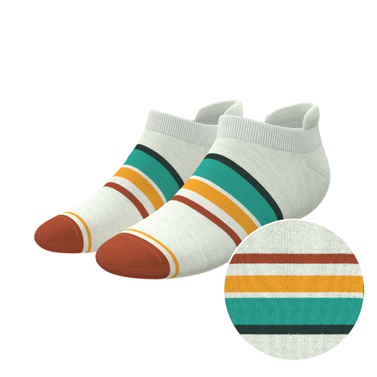 The Stellar | Retro Stripe Heel Hammock™ Ankle Socks