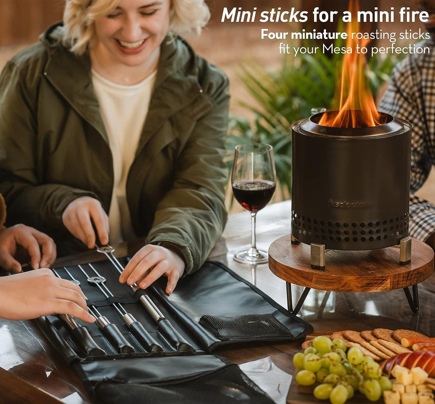 Solo Stove Mesa/Mesa XL Accessory Pack | Incl. 4 Stainless Steel Mini Sticks + Stick Rests, Pellet Scoop, Mesa Lid, Carry Case, Accessories for Outdoor Fire Pit