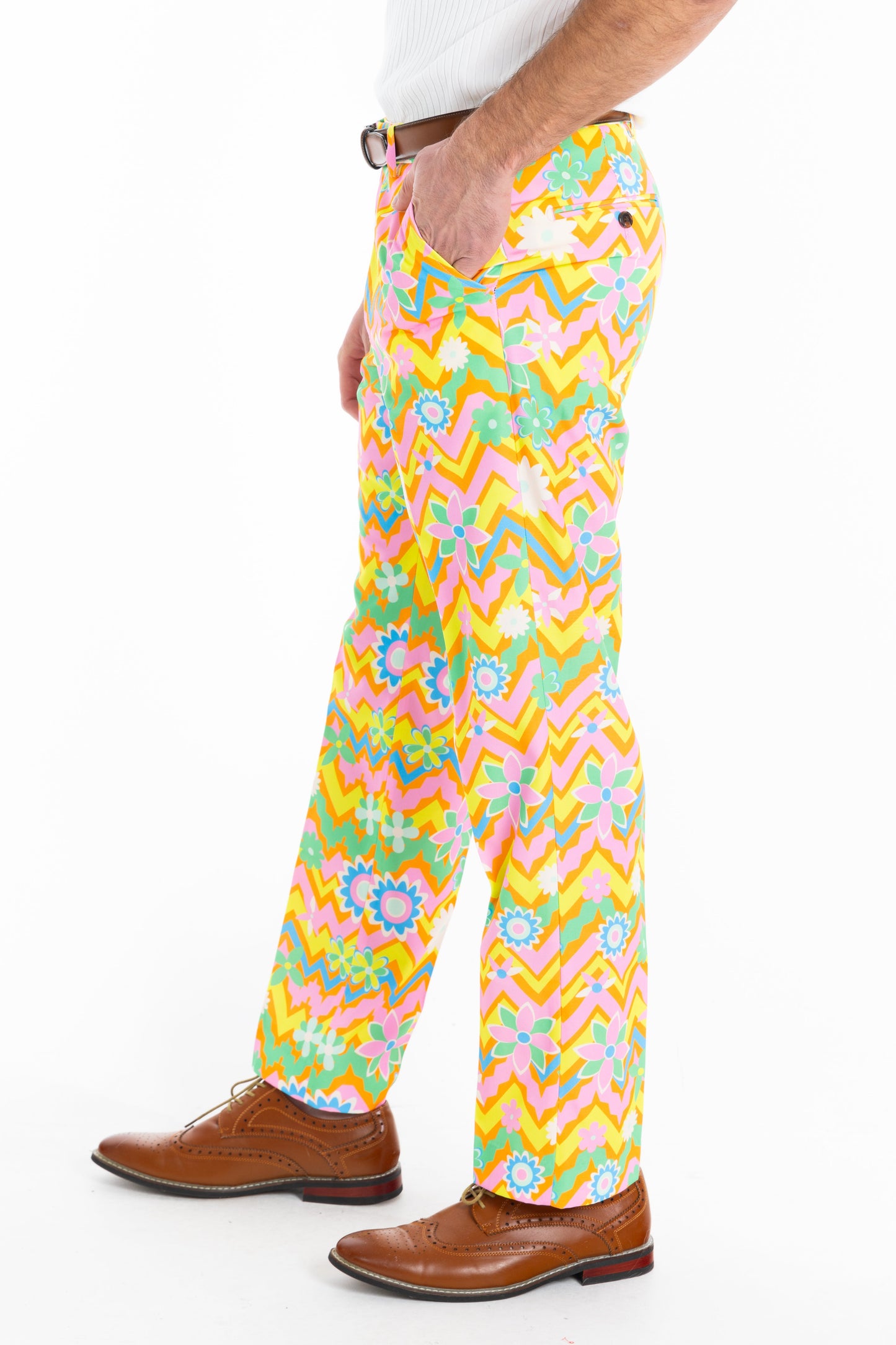 The Solar Flower | Trippy Floral Suit Pants