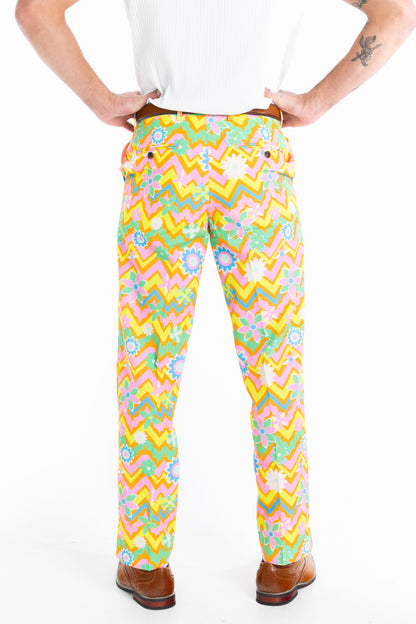 The Solar Flower | Trippy Floral Suit Pants