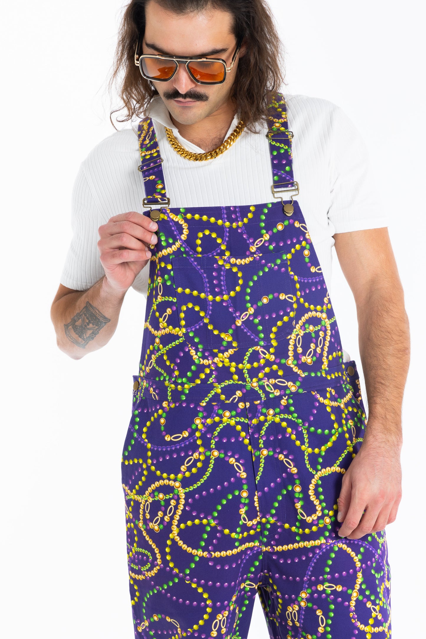 The Carnival Krewe | Mardi Gras Beads Men's Overalls