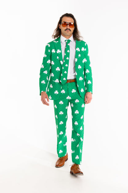 The Blarney Bagpiper | Diagonal Striped Clovers Suit