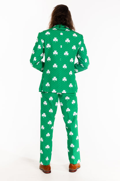 The Blarney Bagpiper | Diagonal Striped Clovers Suit