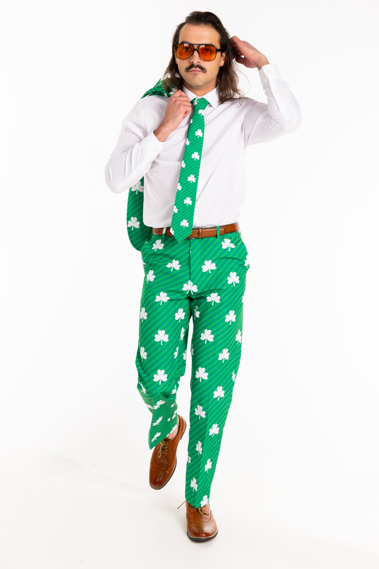 The Blarney Bagpiper | Diagonal Striped Clovers Suit