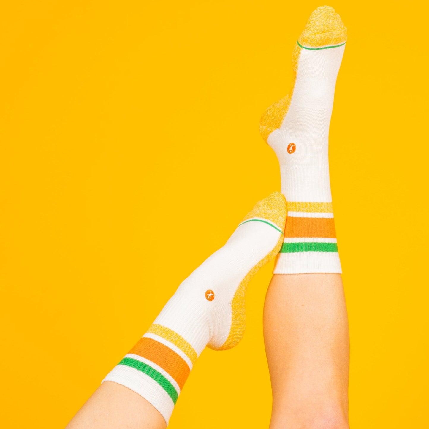 The Roller Rink | Retro Stripes Heel Hammock™ Crew Socks