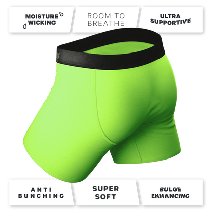 The Supernova | Bright Green Ball Hammock® Pouch Underwear With Fly