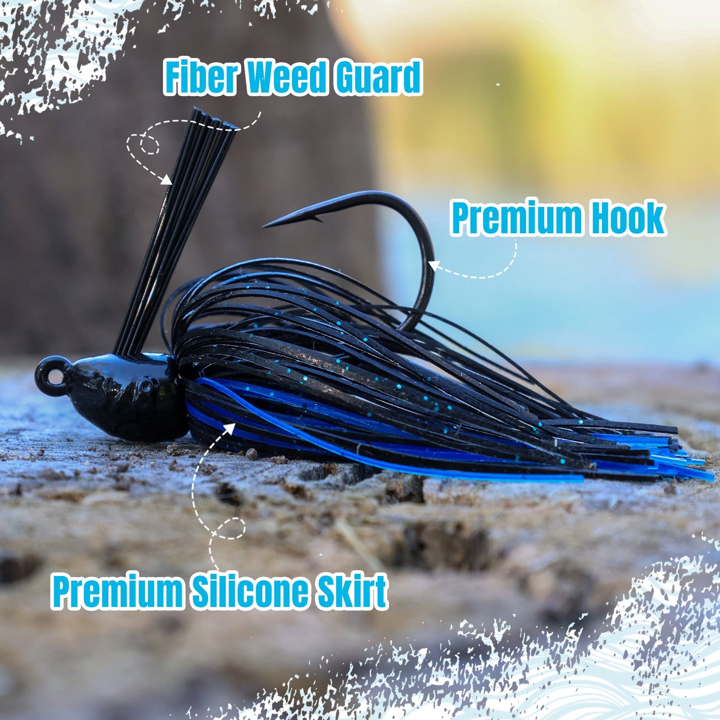 Reaction Tackle Lead Swim Jigs – Premium Weedless Bass Fishing Lures- 3 Pack