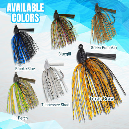 Reaction Tackle Lead Swim Jigs – Premium Weedless Bass Fishing Lures- 3 Pack