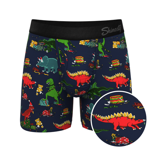 The T-Rexmas | Christmas Dinosaur Ball Hammock® Pouch Underwear With Fly