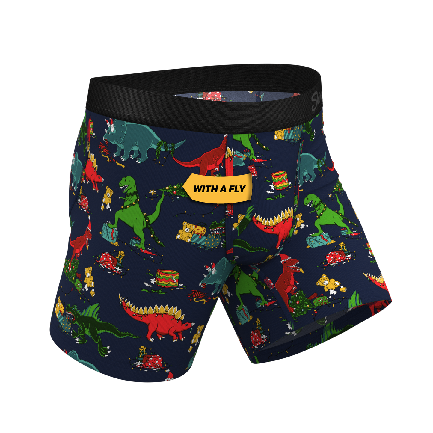 The T-Rexmas | Christmas Dinosaur Ball Hammock® Pouch Underwear With Fly