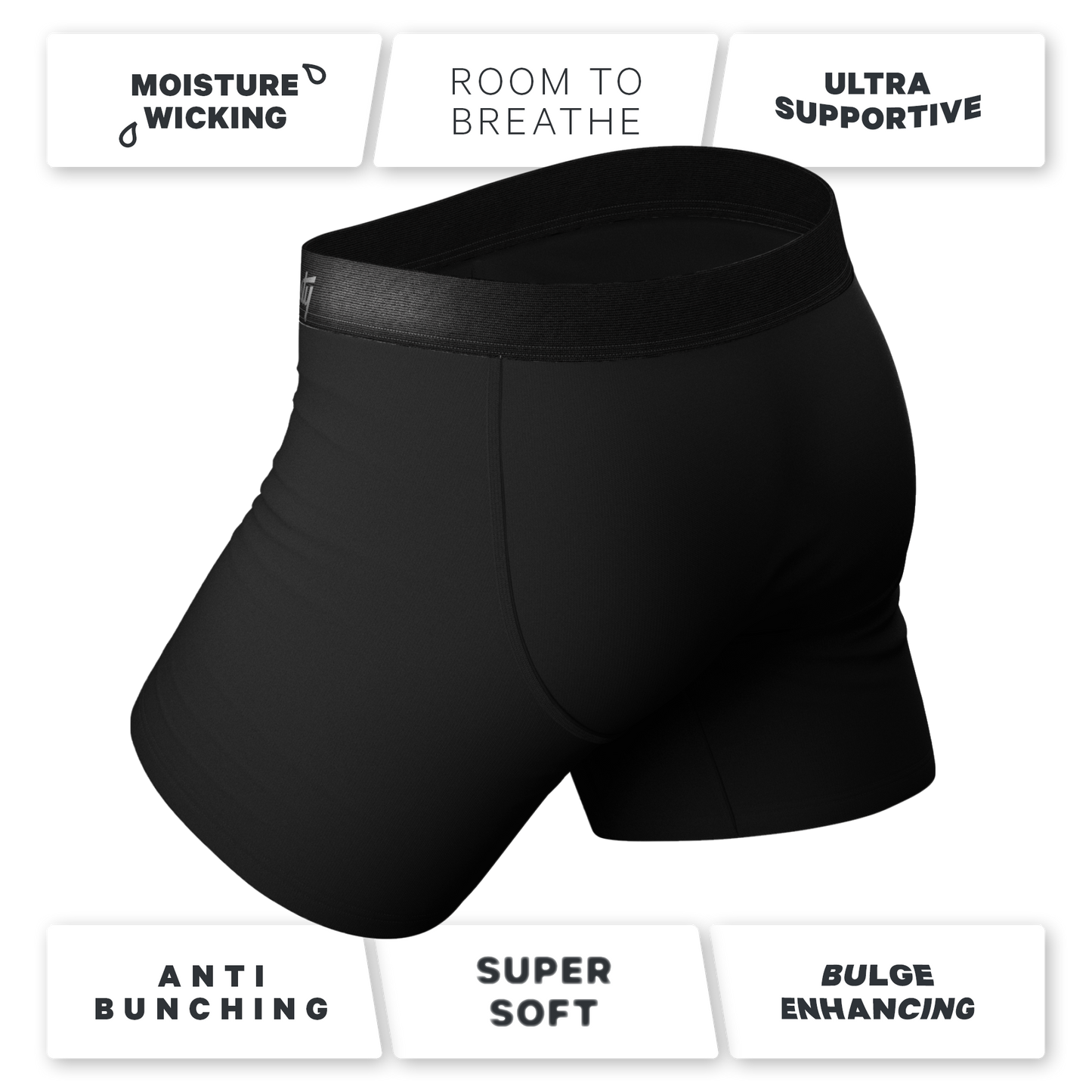 The Zero Shades of Grey | Black Ball Hammock® Pouch Underwear With Fly 3 Pack