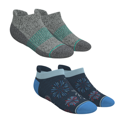 Solid and Pattern Mix Pack | Variety Heel Hammock™ Ankle Socks 6 Pack