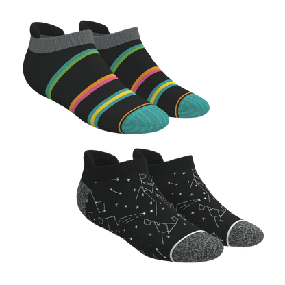 Solid and Pattern Mix Pack | Variety Heel Hammock™ Ankle Socks 6 Pack