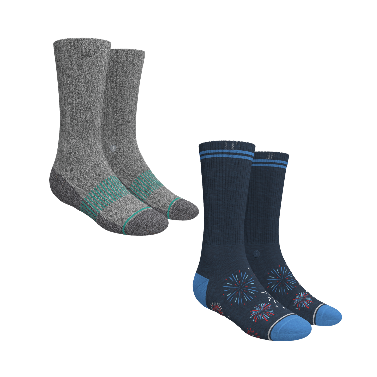 Solid and Pattern Mix Pack | Variety Heel Hammock™ Crew Socks 6 Pack