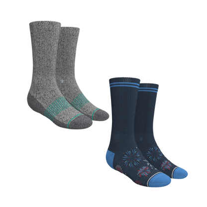 Solid and Pattern Mix Pack | Variety Heel Hammock™ Crew Socks 6 Pack