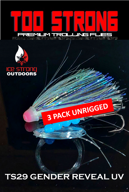 Too Strong Premium Trolling Flies - 3 Pack Unrigged