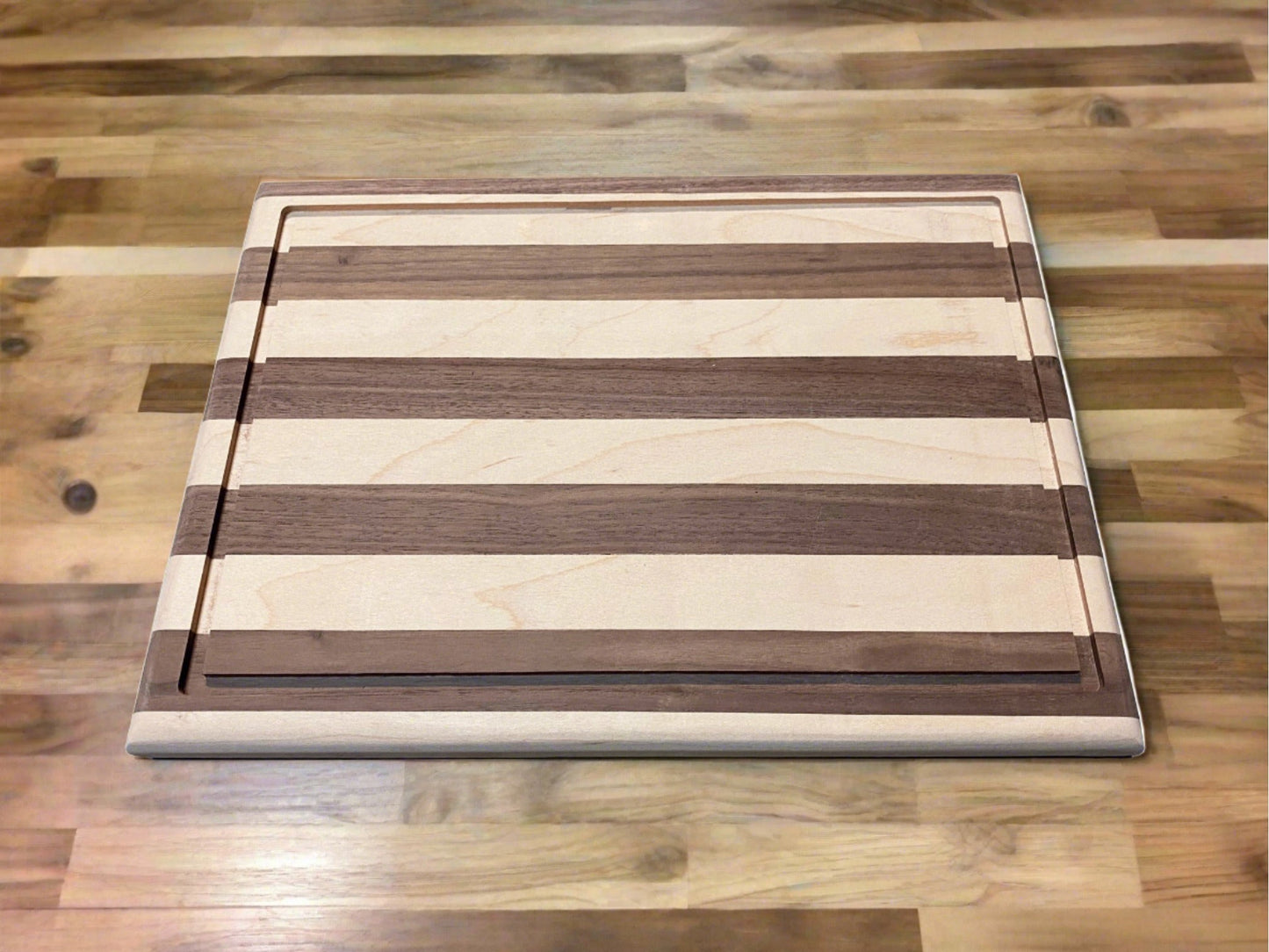 Modern Mix Walnut and Maple Side grain Cutting Board