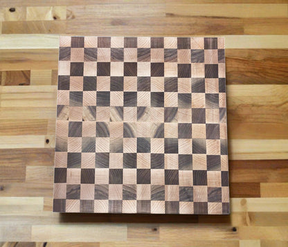 Maple and Walnut Checker End-grain Cutting Board