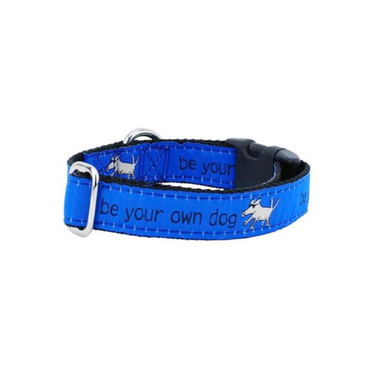 1″ Be Your Own Dog Teddy The Dog – Blue Essential Buckle Martingale Dog Collar