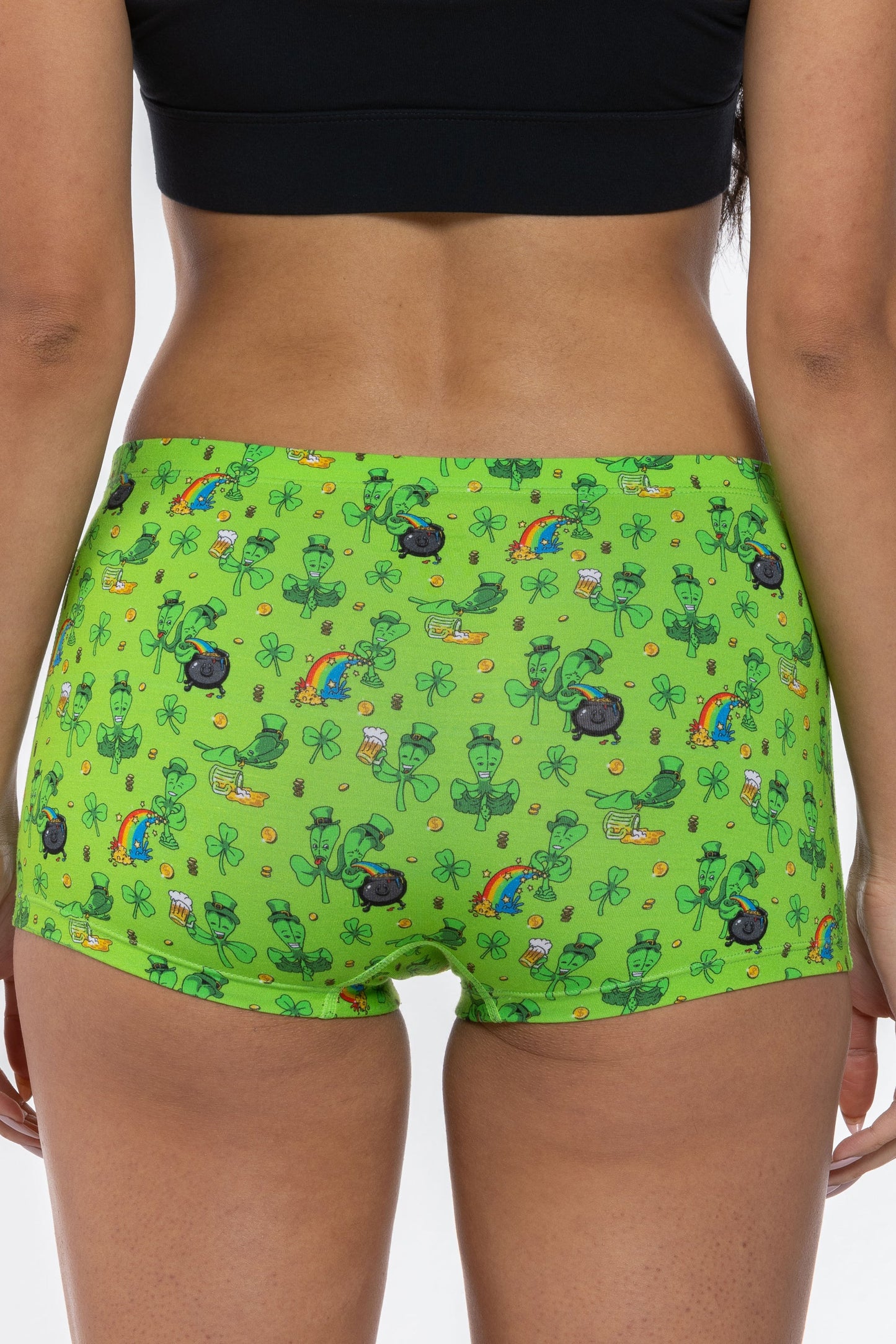 The 3 Leafs To The Wind | St. Patrick's Day Clovers Modal Boyshort Underwear