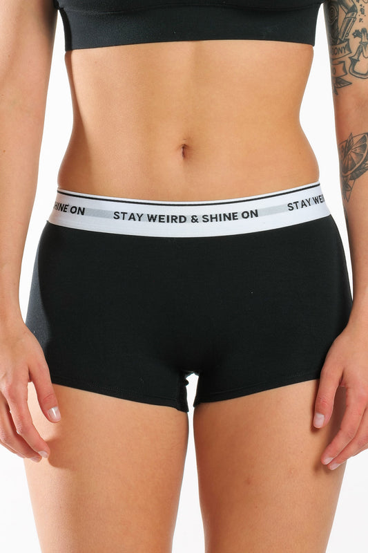 The Anthem | Black Shinesty Modal Boyshort Underwear